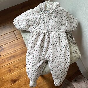 VINTAGE Floral Cotton Corduroy Jumper Onesie